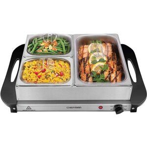 Electric Buffet Server + Warming Tray w/Adjustable Temperature